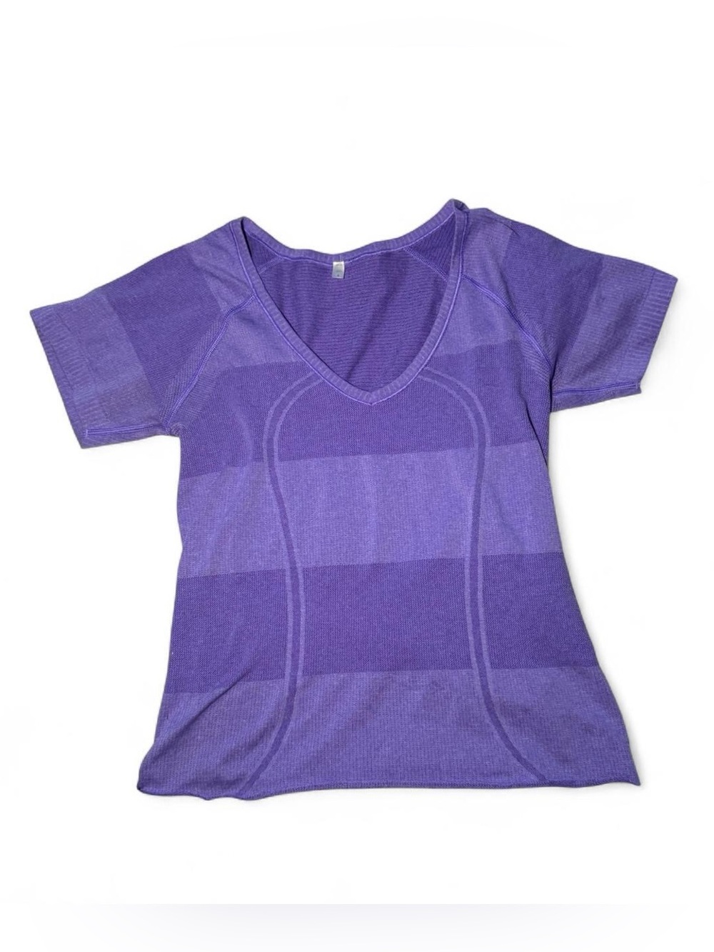 Y2K vintage Purple Lululemon striped Swiftly Tech short sleeve top-crop size 6🪐